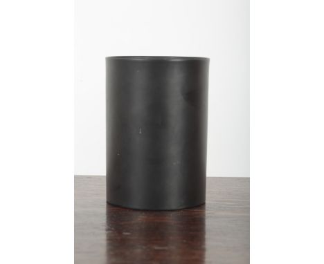 BJÖRN WIMBLAD FOR ROSENTHAL: STUDIO LINE BLACK GLAZED PORCELAIN CYLINDRICAL CANNISTER designed by Björn Wimblad, the glass li