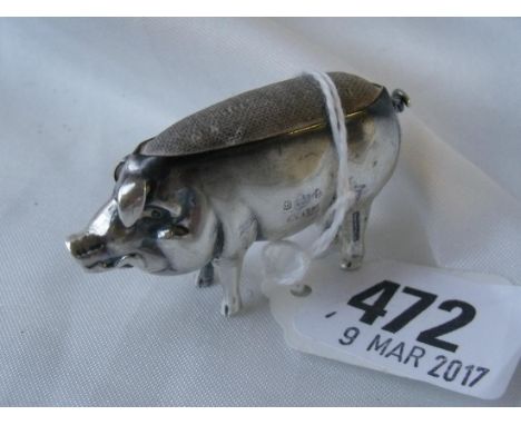 Pin cushion in the form of a pig Birm 1906 by A & L Ltd  
