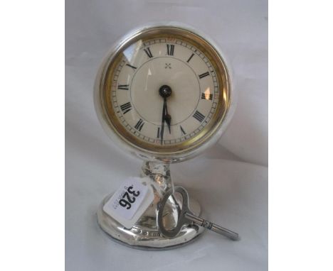Desk clock on pedestal base Birm 1928 7” high   