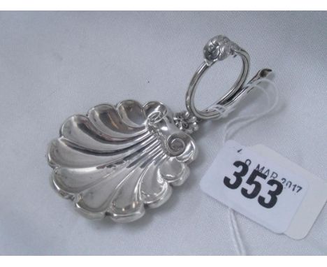 Early Victorian caddy spoon shell bowl 3” overall Birm  1859 by B & C  13g       