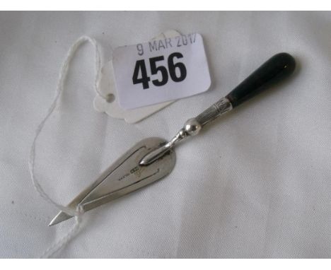 Another book mark in form of a trowel with blood  stone terminal marked sterling     