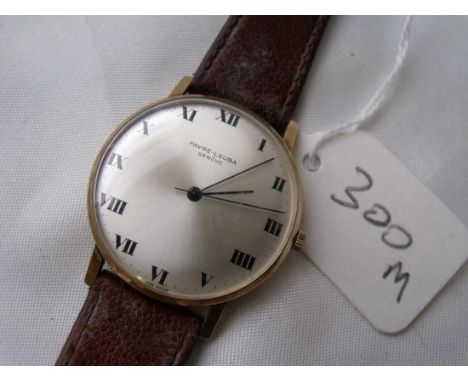Gents gold Favre Leuba wrist watch with second sweep   