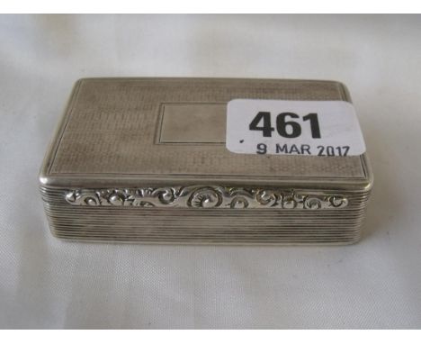 Georgian snuff box engine turned 2.75”wide Birm  1836 by ES 75g       
