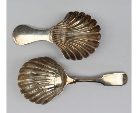 A William IV Scottish silver caddy spoon, with a fiddle pattern handle and shell shaped bowl, Edinburgh, 1836, possibly J Ash