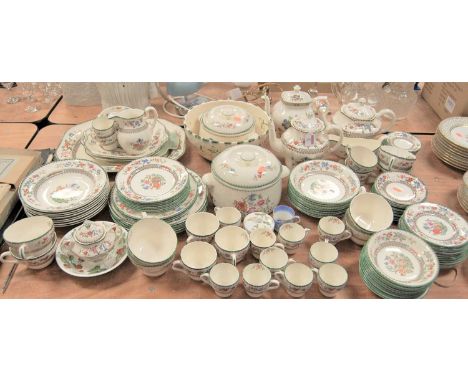 An extensive Copelands Spode tea and dinner service in the Chinese Rose pattern, to include later modern piecesCondition repo