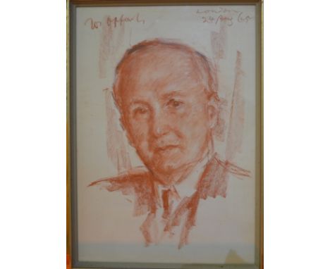 Joseph Oppenheimer - Portrait of a man, red chalk, signed upper right and dated London 24 Aug..., 50 x 35 cm