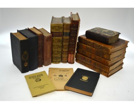 A selection of leather-bound volumes: Smollett, T. 'The History of England' (5 vols) New Edition 1822, to/w The Woman at Home