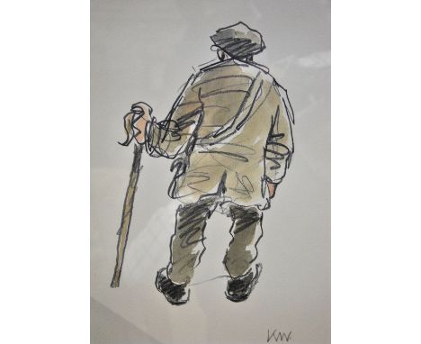 After Kyffin Williams (1918-2006) - The Farmer, print, pencil initialled to lower right, 39 x 27 cm Condition Report Good cle