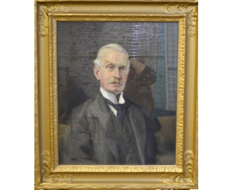 Scottish school - Portrait of a distinguished grey-haired gentleman, oil on canvas, 60 x 50 cm