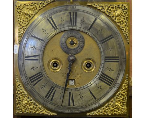 Abraham Weston, Lewes, an 18th century oak eight-day longcase clock with five pillar movement, the brass dial with subsidiary