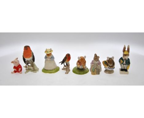 Royal Doulton Poppy Eyebright and Basil, Royal Albert Hunka Munca Sweeping; Beswick Appley Dapply; Beswick Piglet; Artone Rab