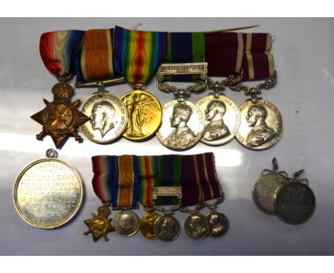 A WWI group of six medals to 11493 S. Sjt. E. B. Leahy R.F.A. comprising 1914/15 star; British War medal; Victory medal; Indi