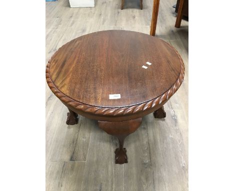 VINTAGE COFFEE TABLE WITH CLAW AND BALL FEET