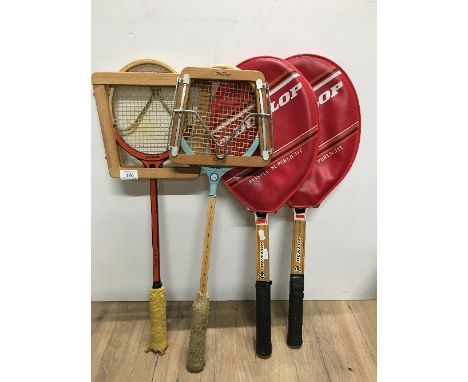 4 VINTAGE TENNIS RACQUETS