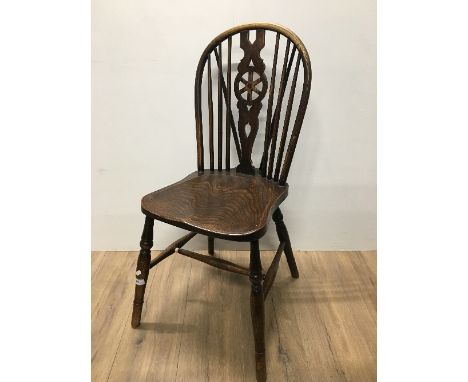 5 VINTAGE WHEELBACK CHAIRS