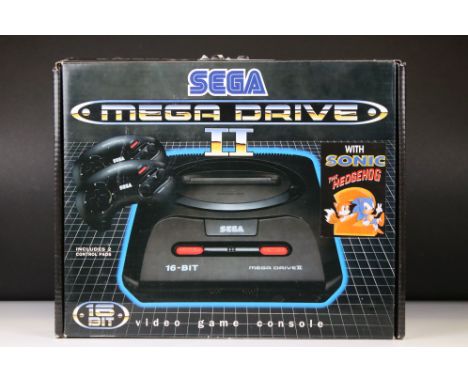 Retro Gaming - Boxed Sega Mega Drive II Console complete with 2 x controllers, manual &amp; some original packaging, box vg w