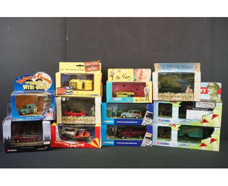 11 Boxed Corgi TV related diecast models to include 05301 Chitty Chitty Bang Bang, 2 x Dad's Army (09002 &amp; 18501), 2 x He