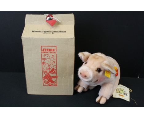 Boxed Steiff Pig with original labels 