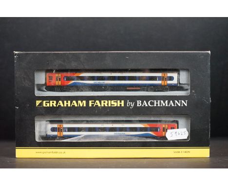 Boxed Graham Farish by Bachmann N gauge 371-557 Class 158 Two Car DMU 158783 East Midlands Trains set