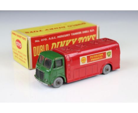 Boxed Dinky Dublo 070 AEC Mercury Tanker Shell BP diecast model, paint chips to diecast, gd decals, box vg 