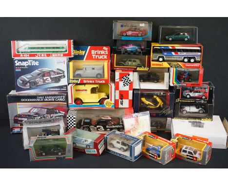 23 Boxed diecast models to include Dinky 275 Brinks Truck, Britains TRX 300 4x4 All Terrain Vehicle, Diapet Yonezawa R-104 lo