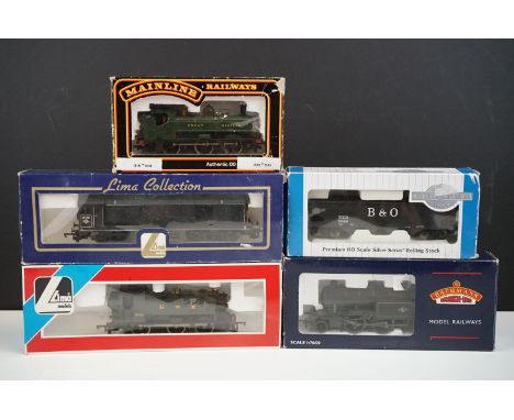 Four boxed OO gauge locomotives to include 2 x Lima (204881A7 Class 20188 &amp; 205117 0-6-0 GWR), Bachmann 31612 V3 Tank 676