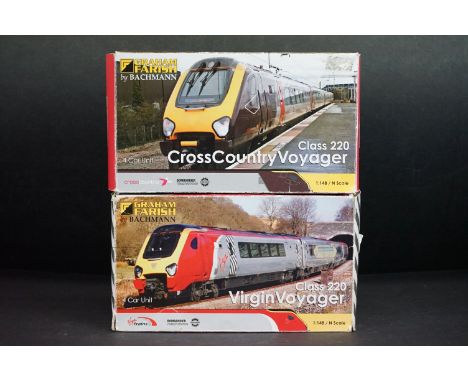 Boxed Graham Farish by Bachmann N gauge 371-678 4 Car Unit Cross Country Voyager Class 220 (complete) plus a boxed Graham Far