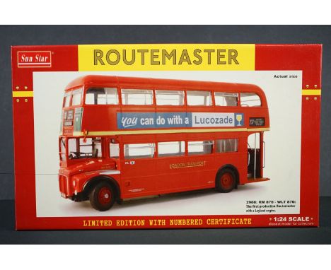 Boxed ltd edn Sun Star 2908 Routemaster WLT 870, The first production Routemaster with a Leyland engine diecast model, excell