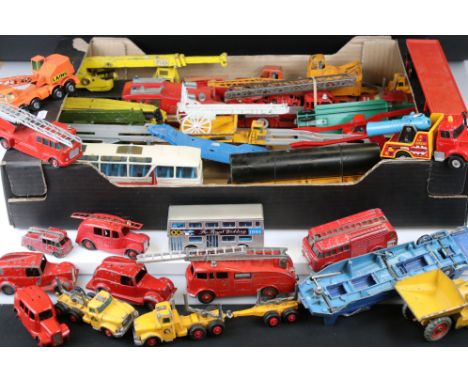 Collection of over 30 mid 20th C onwards play worn diecast models, to include Dinky, Corgi, Matchbox and Timpo Toys, featurin