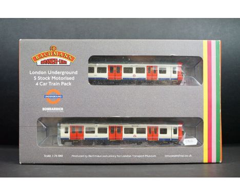 Boxed Bachmann OO gauge 35-990B London Underground S Stock Motorised 4 Car Train Pack 21 DCC 