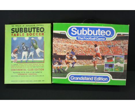 Subbuteo - Boxed Grandstand Edition containing Argentina, England 2nd and Crystal Palace teams, other contents near complete 