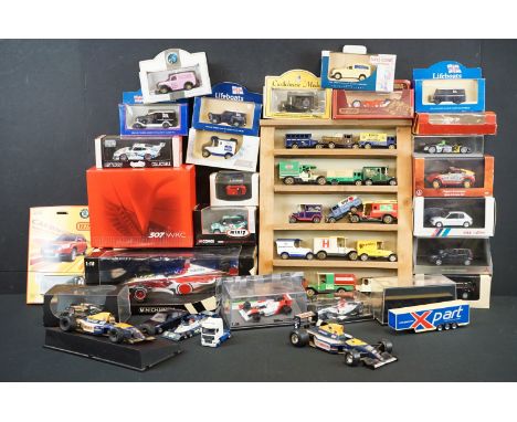 24 Boxed / cased diecast models to include 2 x Paul's Model Art Minichamps (1:18 scale Bar 01 Supertec and 1:43 B.A.R Honda 0