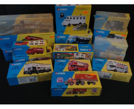 18 Boxed Corgi Classics diecast models to include 2 x Confectionery Collection (30308, 18402), Classic Police (08004), 21401 