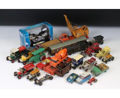 21 mid 20th C onwards play worn diecast models to include Dinky, Corgi, Matchbox and Lledo, featuring Dinky Supertoys 972 20-