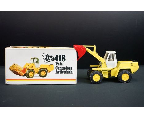 Boxed NZG JCB 418 Articulated Loader diecast model, some paint chips, vg overall