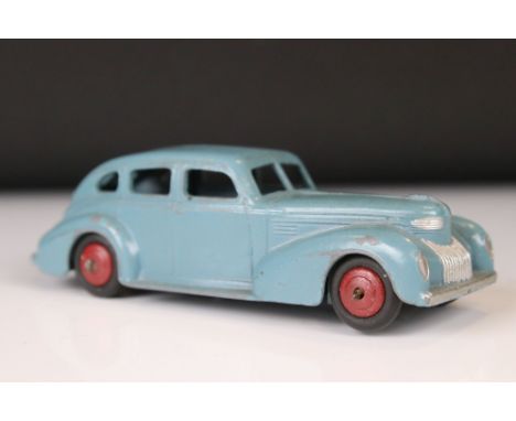 Scarce Dinky 39e Chrysler Royal Sedan diecats model in grey/blue with red riged hubs and lacquered base plate, unlisted colou