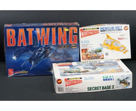 Two boxed TV related plastic model kits to include 2 x Imai Thunderbirds (Secret Base II &amp; Rescue Set) and ATM 1/72 Batma
