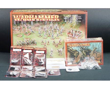 Games Workshop - Large collection of boxed &amp; carded Warhammer Wood Elf Army figures and accessories to include boxed set 