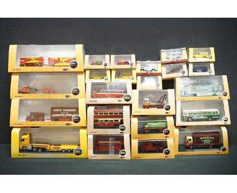 23 Cased Oxford diecast 1:76 scale models to include 12 x Oxford Showtime (76AEC005, 76SST005, 76BD013, etc), 4 x Oxford Cons