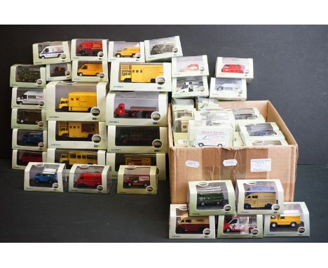 60 Cased Oxford Diecast Commercials 1:76 scale models to include 76TR011 Benny Burger Mobile Trailer, 76TK008 Watneys Bedford