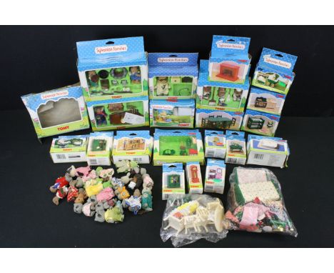 20 Boxed Tomy Sylvanian Families sets &amp; accessories to include Glass Fronted Bookcase 3296, Baden &amp; Mikaela's Camping