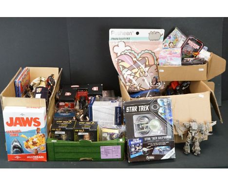 Collection of TV related figures featuring Star Trek, Pokemon, Stranger Things, Transformers, Lord Of The Rings, etc to inclu