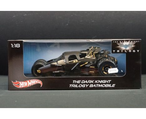 Boxed Hot Wheels 1/18 Batman The Dark Knight Trilogy Batmobile diecast model, ex 