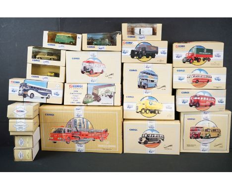 21 Boxed Corgi Classics diecast models to include 7 x Classic Commercials from Corgi (97199 ltd edn, 97071 ltd edn, 97106 ltd