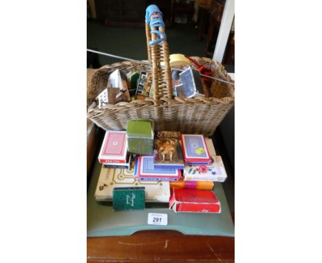 A Collection of Various Tools, Wicker Basket etc