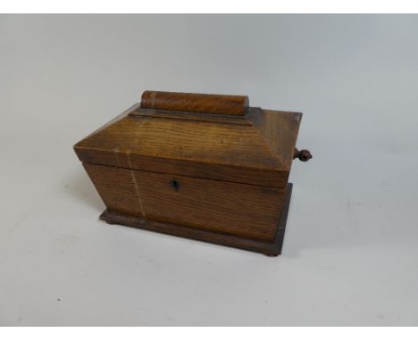 A 19th Century Sarcophagus Shaped Two Division Tea Caddy 25.5cm Long