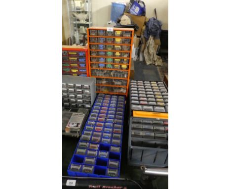 A Collection of Five Racks of Various Tools, Pins, Screws etc Together with Hobby Drill Kit