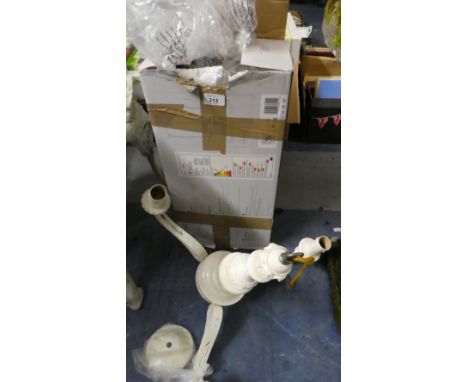 A Three Branch Cream Painted Light Fitting and a Modern Carnaby Light Fitting 