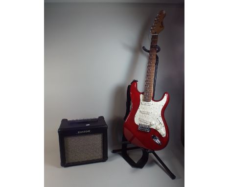 An Encore Electric Guitar and Kustom 10FX Amplifier, Guitar Needs Attention to Jack Socket 