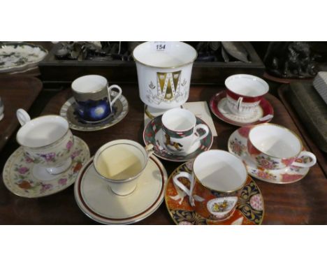 A Collection of Various Cabinet Cups and Saucers to Include Royal Worcester, Royal Cauldon, Coalport Vase Etc